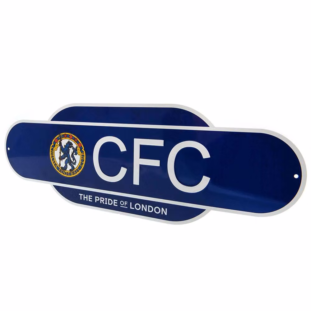 Chelsea FC The Pride Of London Retro Metal Hanging Sign, Blue, W: 44.0 cm, H: 15.0 cm, D: 1.0 cm – 2