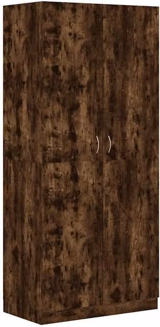 Berkfield Home Smoked Oak Wardrobe in Brown, W/D/H: 90 x 50 x 200 cm – 1