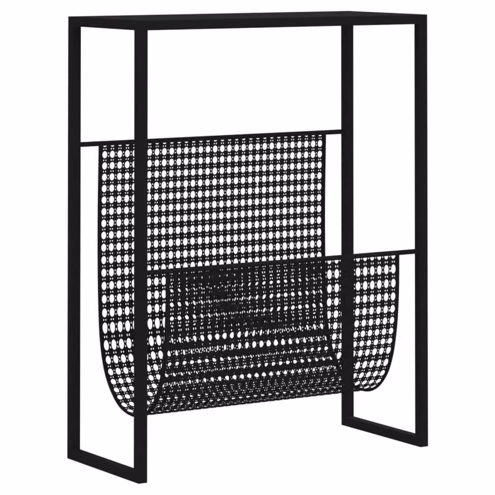 Berkfield Home Modern Matt Black Metal Magazine Rack W/D/H: 35 x 15 x 45 cm – 3