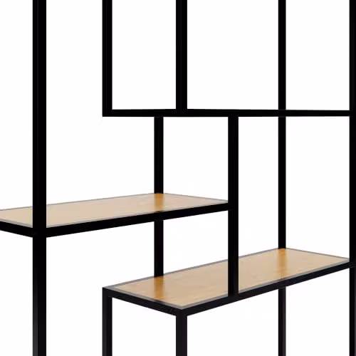 GFW Blake Modern Geometric Shelving Unit in Black, W/D/H: 150 x 36 x 23.45 cm – 3