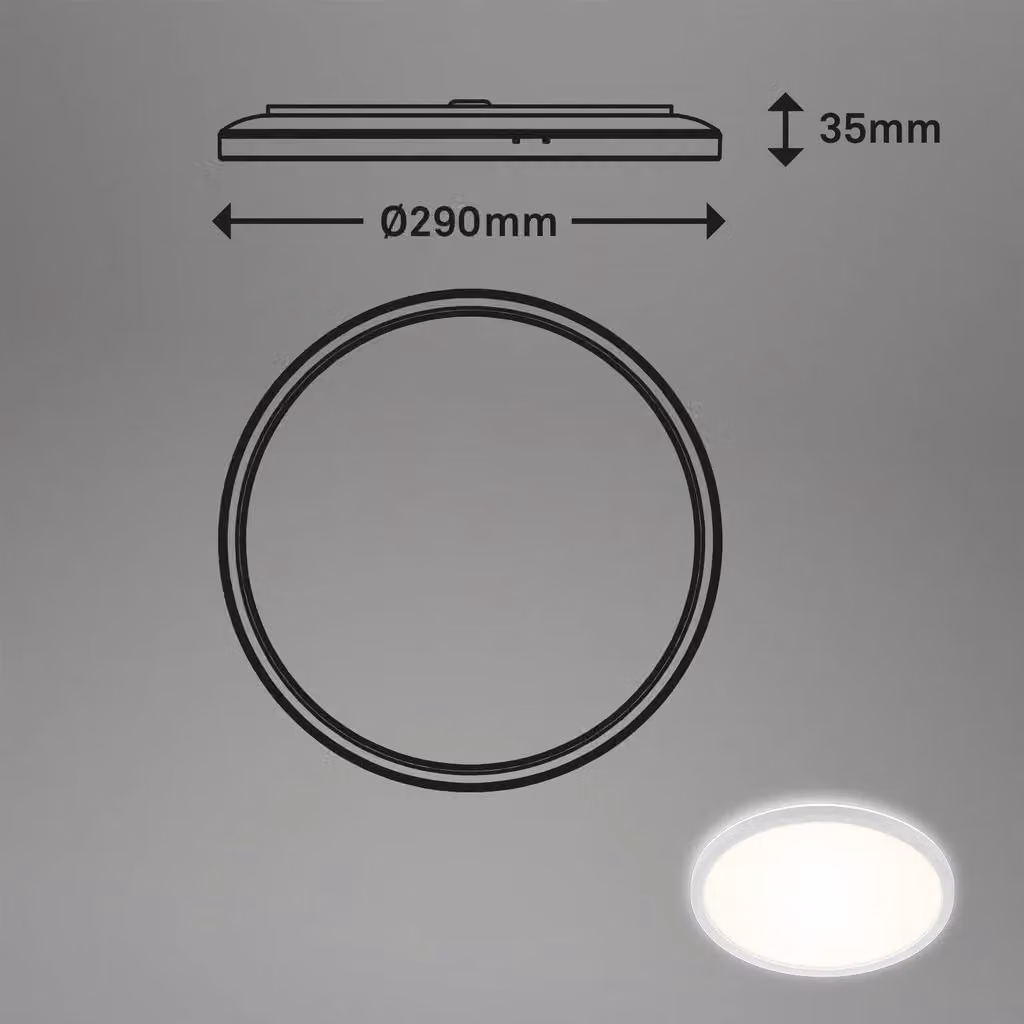Briloner White 18W LED Round Ceiling and Wall Light with IP44 Rating – 3