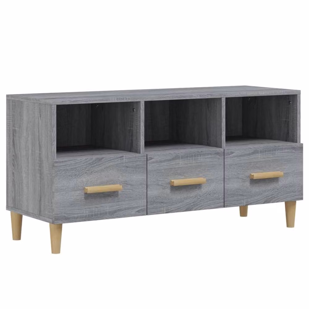 Berkfield Home Modern Grey Sonoma TV Cabinet in Engineered Wood W/D/H: 102 x 36 x 50 cm – 2