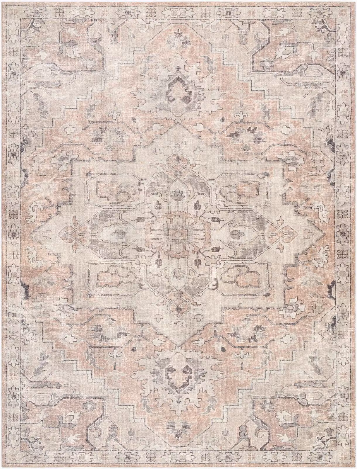 Livabliss Becki Owens Elle-Vintage Traditional Boho Living and Dining Rug in Grey, Beige, Brown and Pink, W: 200 cm, D: 275 cm – 1