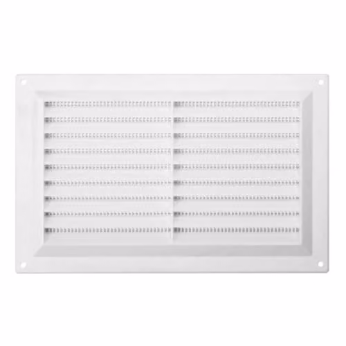 Map White Plastic Louvre Air Vent Grille with Flyscreen – 1