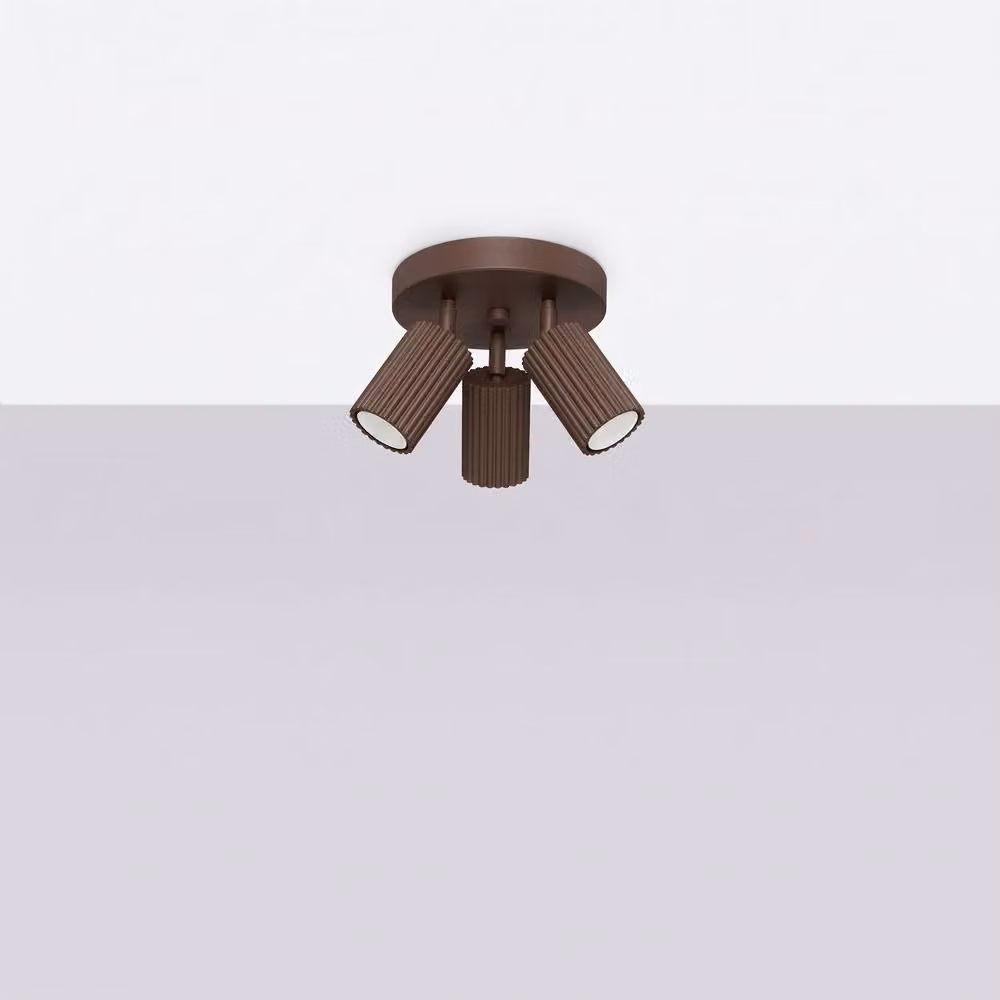 Sollux Lighting Minimalist Cube Ceiling Lamp in Brown, 3-Light, W/D/H: 18 x 19.5 x 19.5 cm – 2