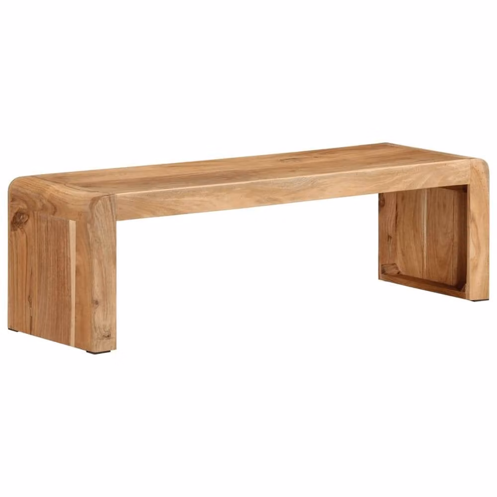 Berkfield Home Solid Wood Acacia TV Stand in Brown, W/D/H: 110 x 33 x 33 cm