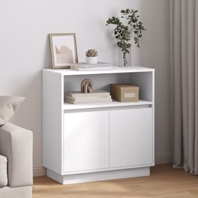 Berkfield Home Modern White Sideboard with Integrated LED Lighting, W/D/H: 75 x 34.5 x 71 cm – 1