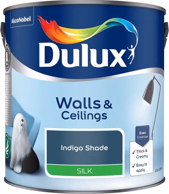Dulux Silk Emulsion Water Based Dispersion Paint in Blue, 2.5l – 1