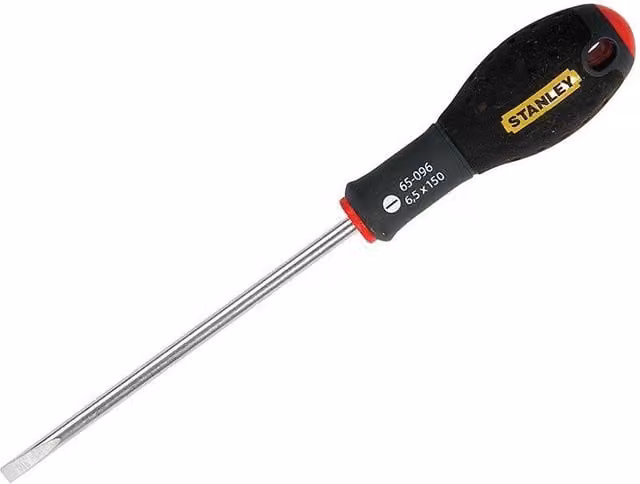Stanley Fatmax Parallel Slotted Manual Screwdriver in Multicolour and Black, Chrome Vanadium Steel
