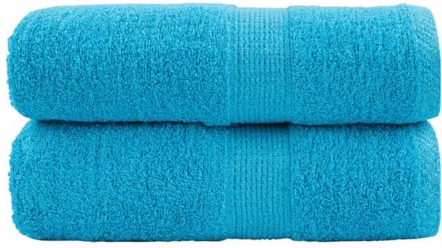 Berkfield Home SOLUND Premium Cotton Terry Guest Towels, 2 Pack, Turquoise Blue, W: 30 cm x H: 50 cm, 600 gsm