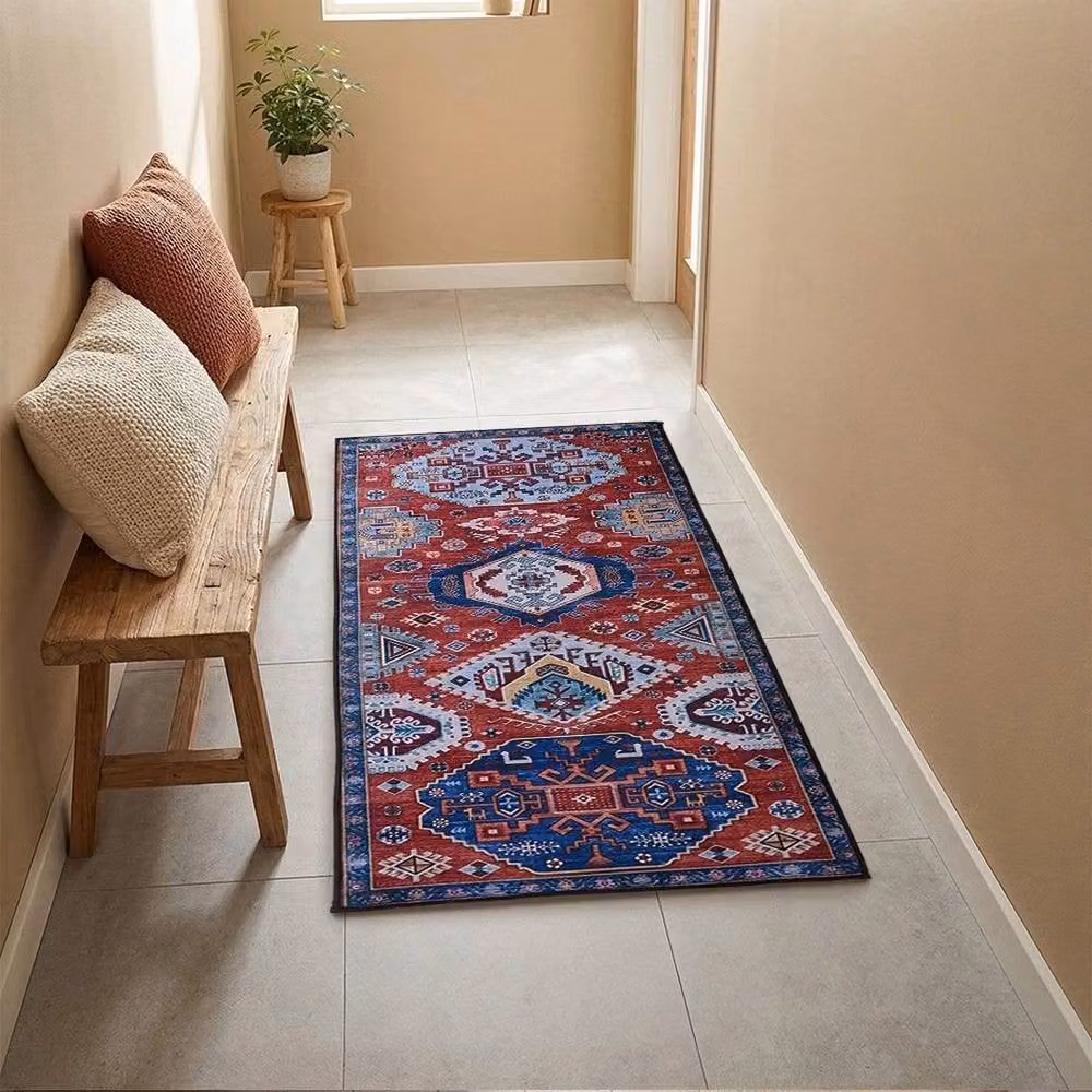 NESTLUNE Bohemian Non-Slip Rectangular Runner Rug, Multicolour, W: 50 cm, L: 120 cm