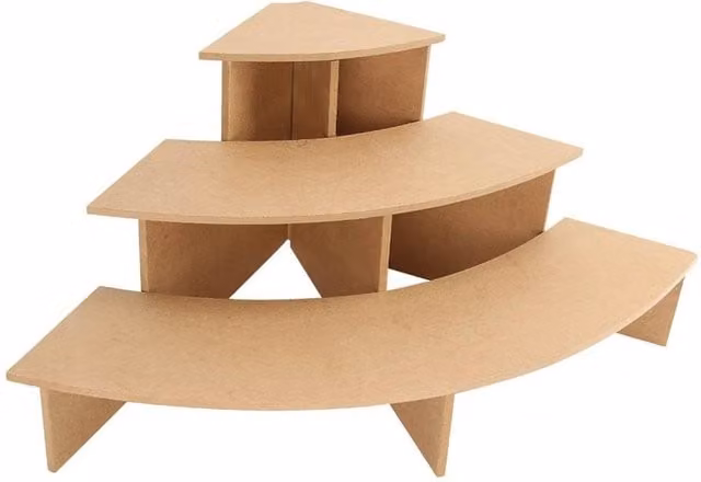 SPETLEK Brown Corner Counter Display Stand Table for Craft Fairs and Shops, W/D/H: 49.5 x 35.0 x 22.5 cm