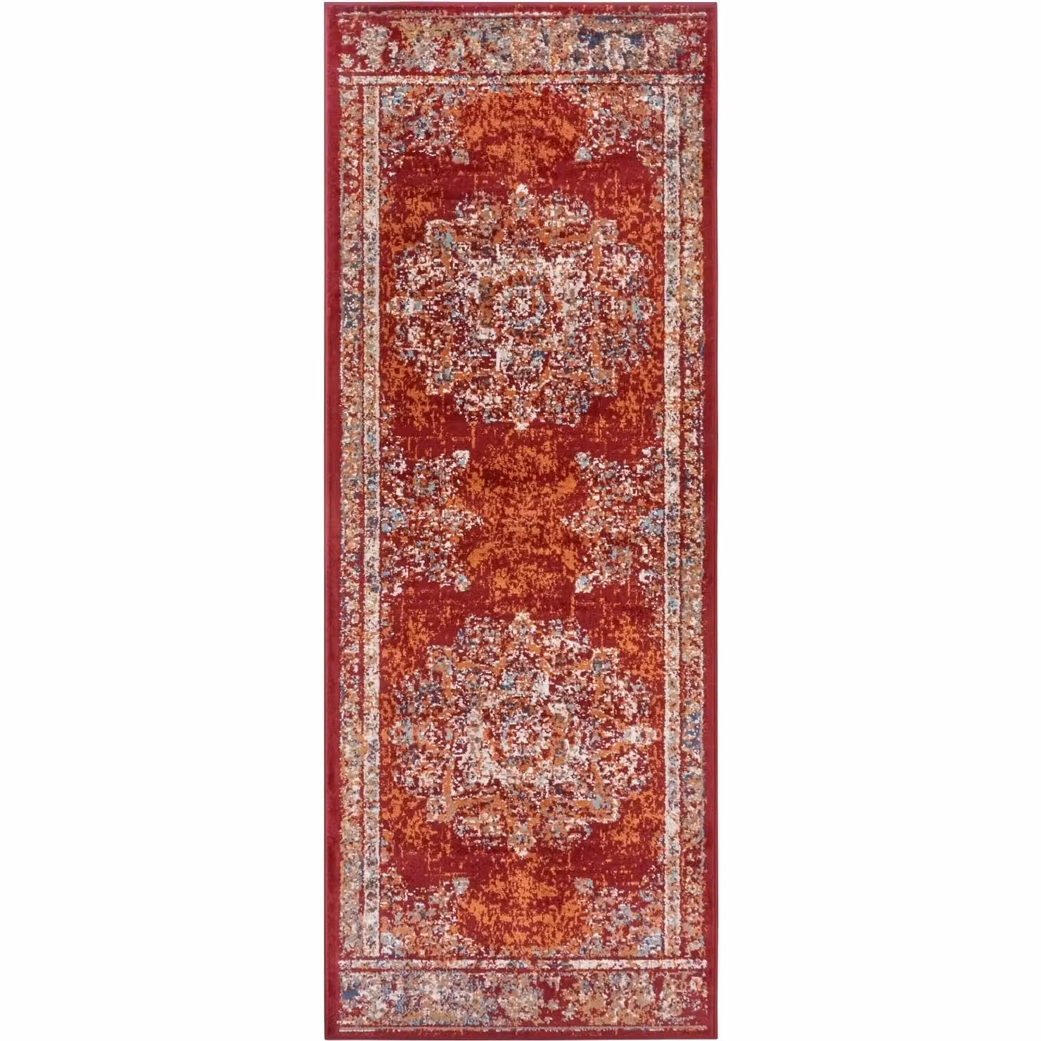 THE RUGS Orient Maderno Medallion Oriental Rug in Red and Blue, Polypropylene, W: 80 cm, L: 240 cm – 4