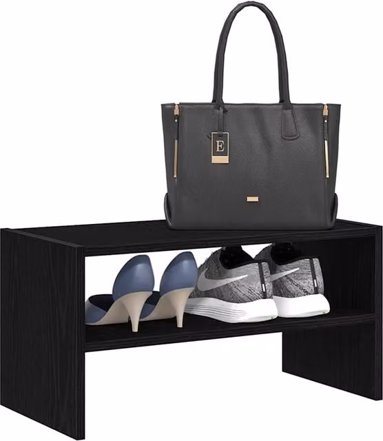 Berkfield Home Stackable Shoe Rack in Black Oak, W: 60 cm, D: 30 cm, H: 30.5 cm – 1