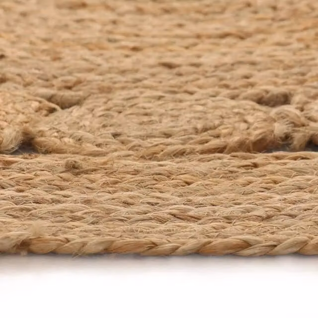 Berkfield Home Braided Jute Round Area Rug in Beige, Diameter: 100 cm