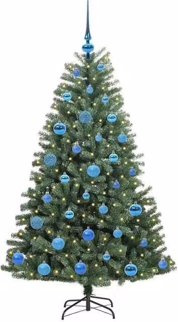 Berkfield Home Realistic Artificial Hinged Christmas Tree in Green, Height: 150 cm