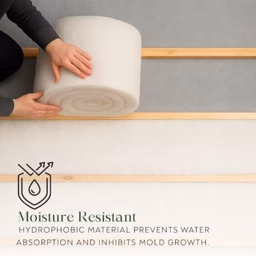 Green Loft Polyester Thermal Insulation Roll, White, W: 57 cm, H: 4 m, D: 5 cm – 4