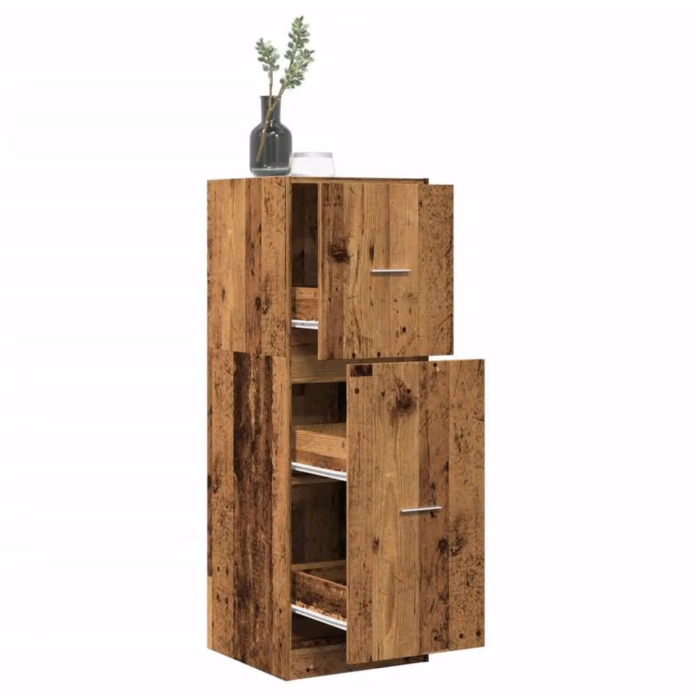 Berkfield Home Elegant Apothecary Cabinet in Old Wood Brown, W/D/H: 40 x 41 x 118 cm – 2