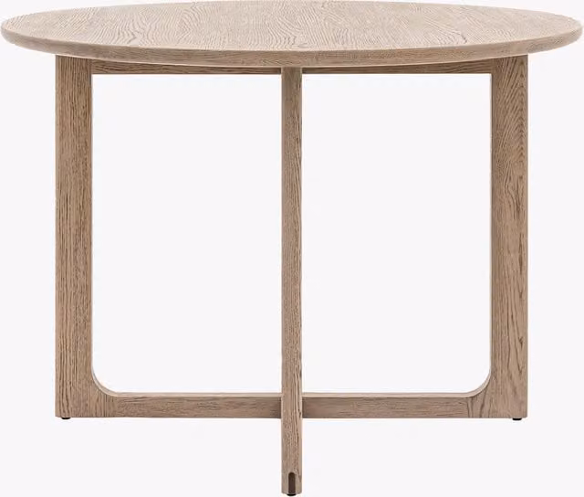 Perch & Parrow Whittle Round Oak Dining Table in Brown