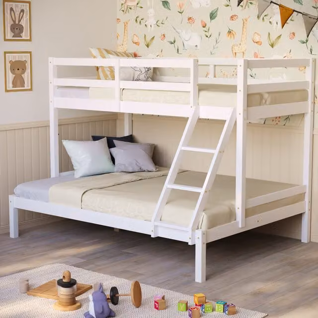 Vida Designs Sydney Triple Sleeper Bunk Bed in White Solid Pine Wood