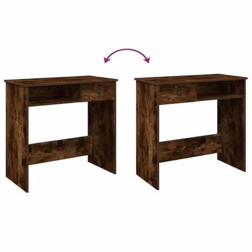 vidaXL Writing Desk in Brown Oak Engineered Wood W/D/H: 80 x 40 x 75 cm – 4