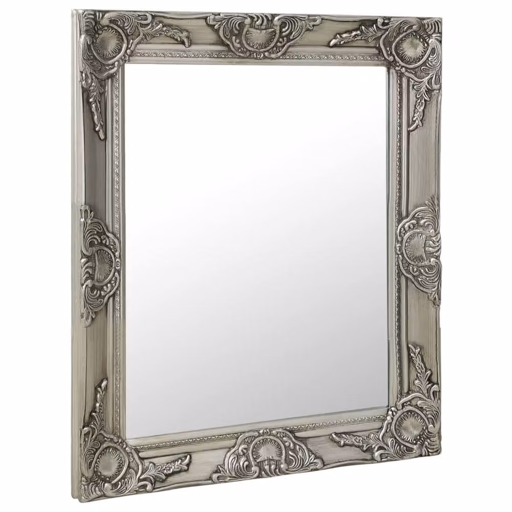 Berkfield Home Baroque Style Rectangular Wall Mirror in Silver, W: 50 cm, H: 60 cm – 2