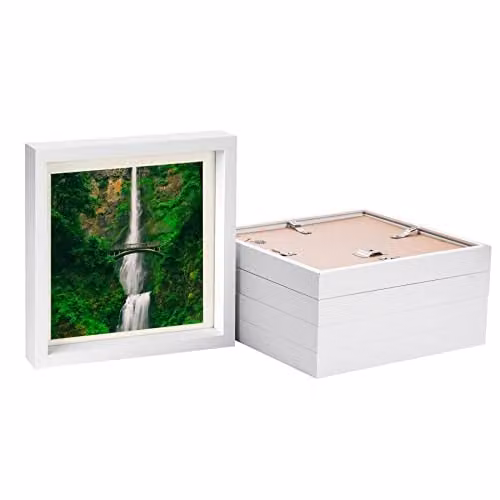Nicola Spring Square Single Hanging Photo Frame in White and Beige