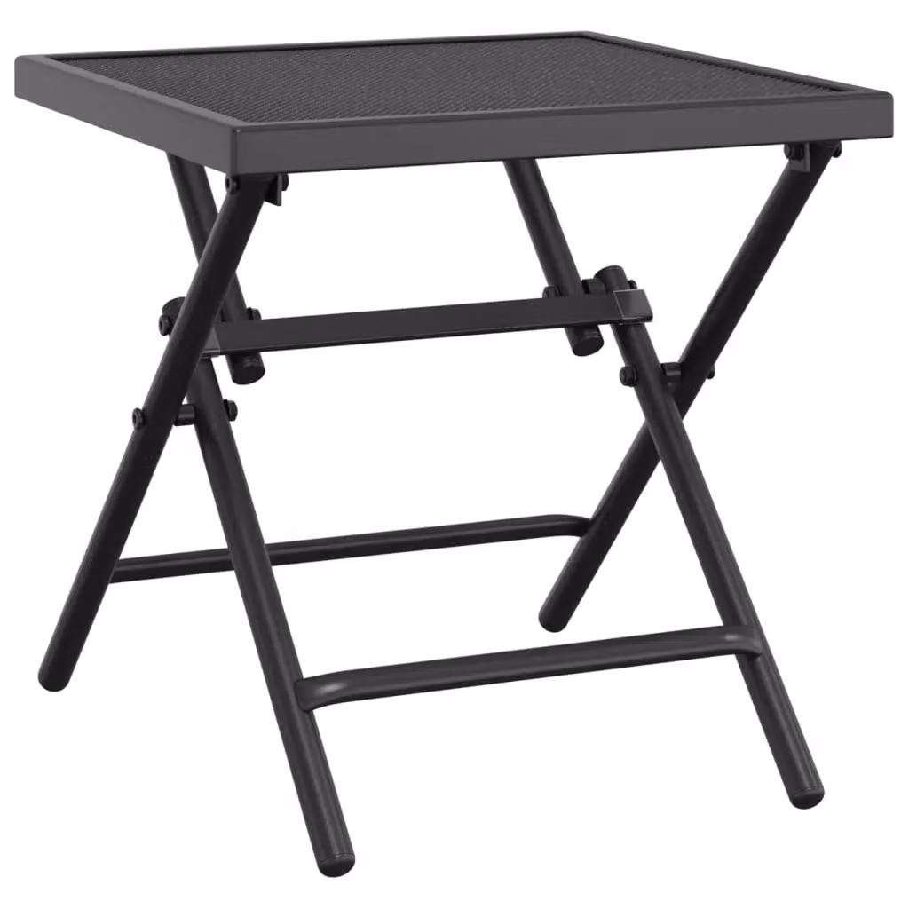 Berkfield Home Folding Garden Table in Anthracite Black Steel Mesh, W/D/H: 38 x 38 x 38 cm – 2