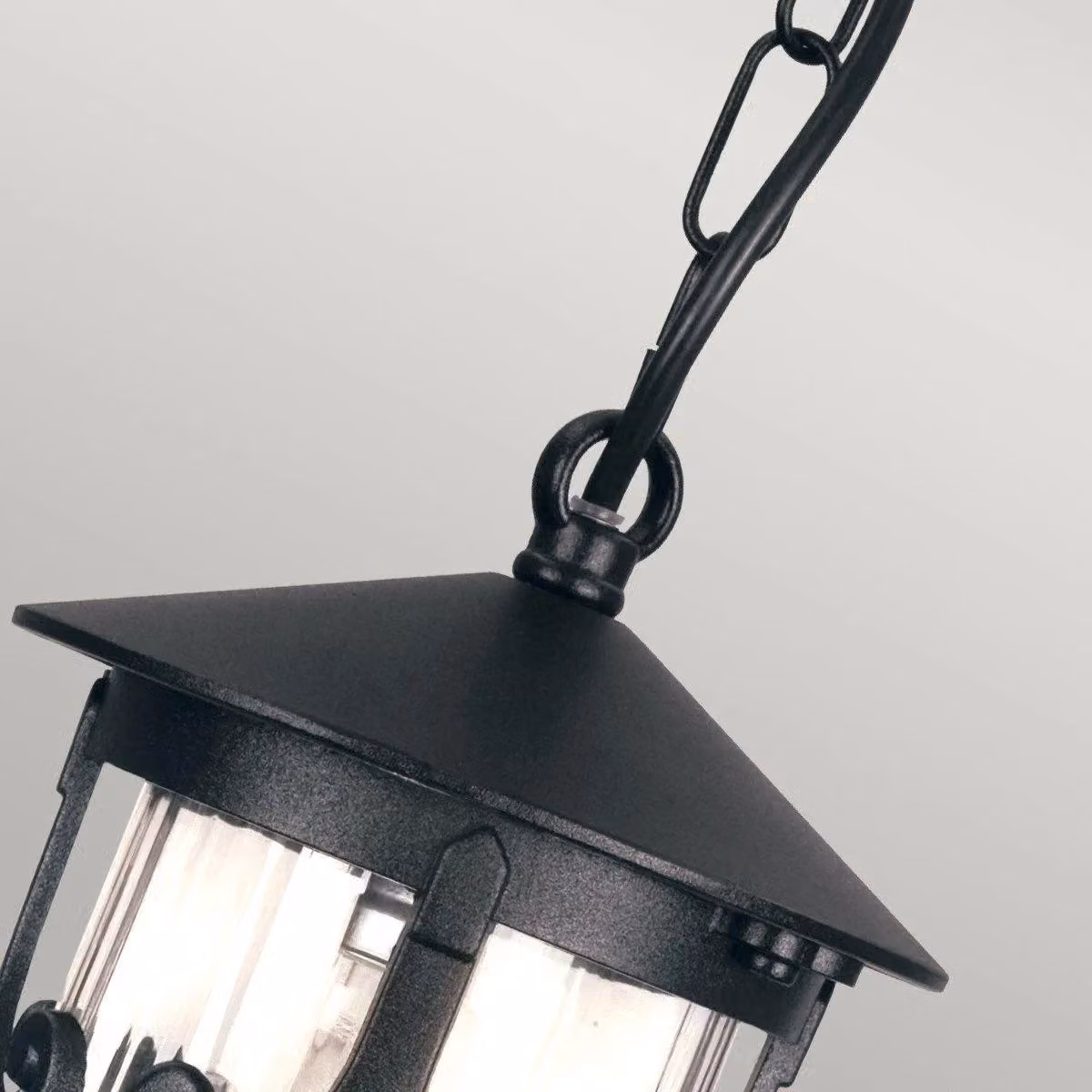 Netlighting Hereford Black Outdoor Ceiling Lantern with Transparent Glass and E27 Socket – 2