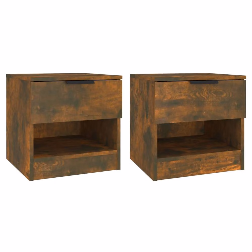 Berkfield Home Elegant Bedside Cabinets, Set of 2, Smoked Oak Engineered Wood, Brown – 2