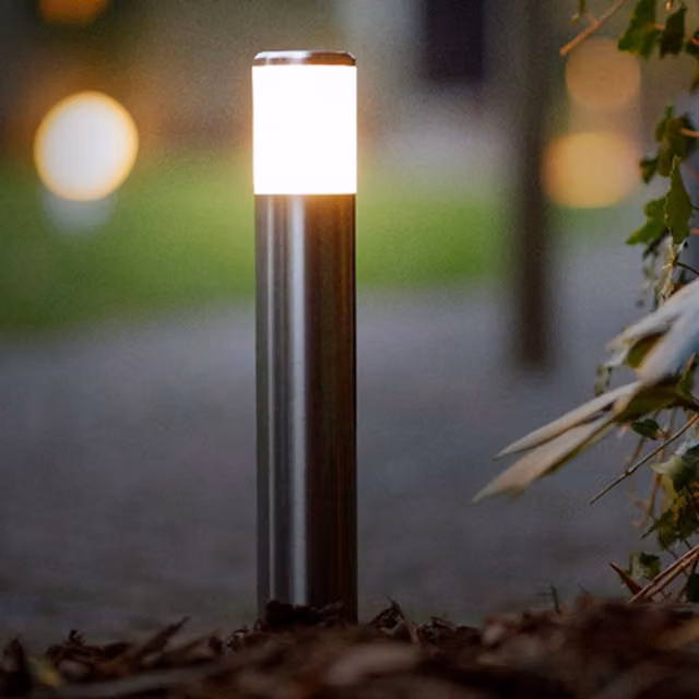 Ludeco Sten 1W 12V LED Outdoor Post Light in Stainless Silver