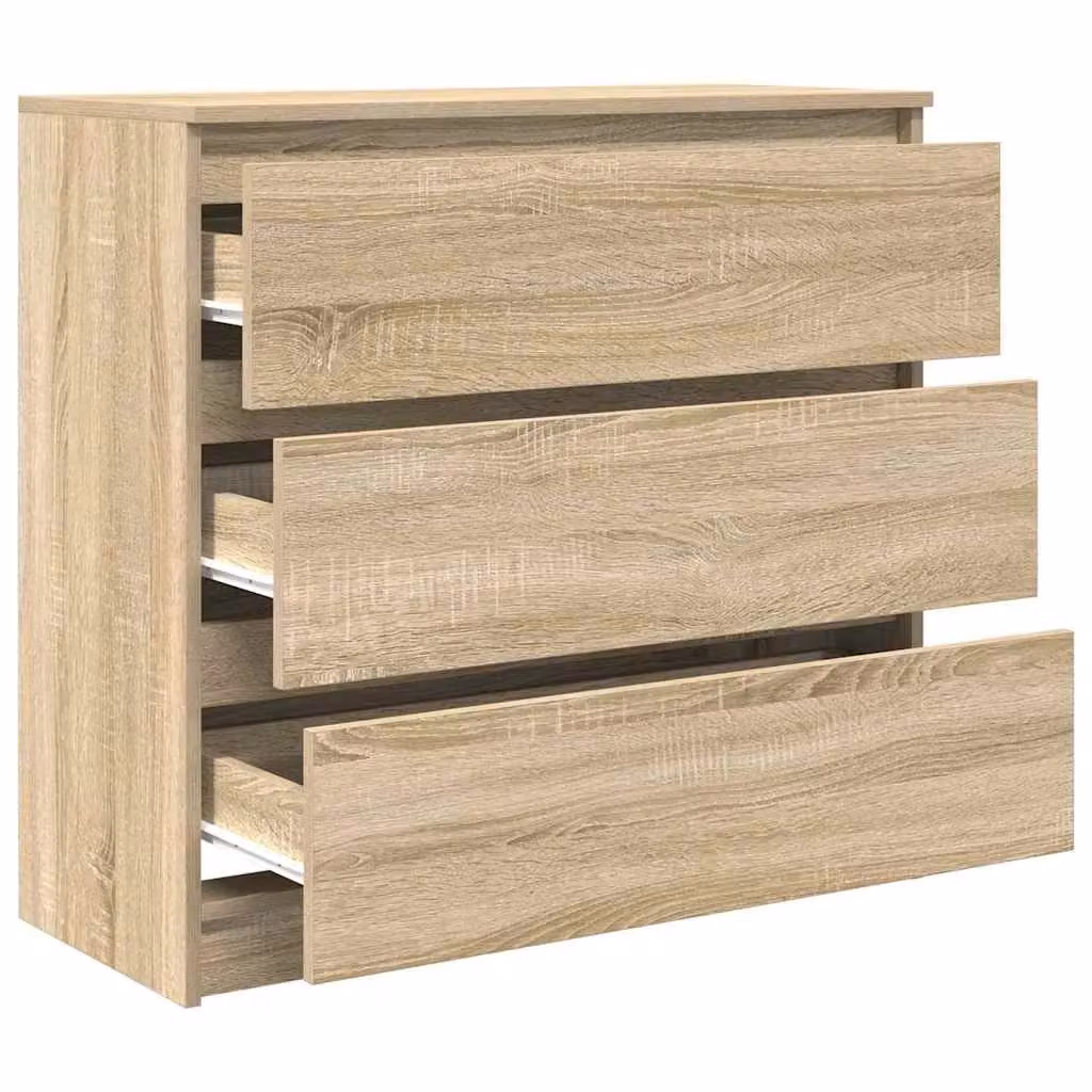 Berkfield Home Sonoma Oak Sideboard in Brown, W/D/H: 80 x 35 x 76 cm – 2