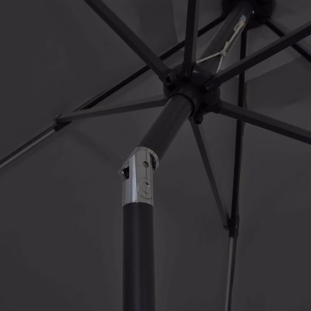 Berkfield Home Garden Parasol with LED Lights and Aluminium Pole, Anthracite Black, 300 cm – 2