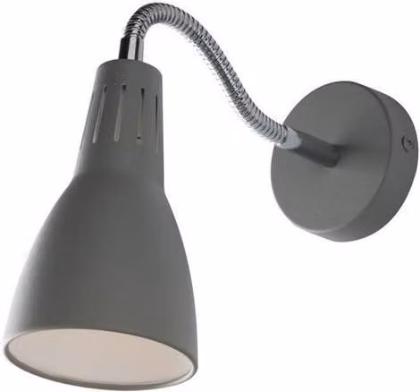 Netlighting Logiko Adjustable Grey Metal Wall Task Lamp with E14 Fitting