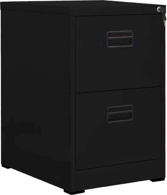Berkfield Home Black Steel Filing Cabinet W: 46 cm, D: 62 cm, H: 72.5 cm – 1