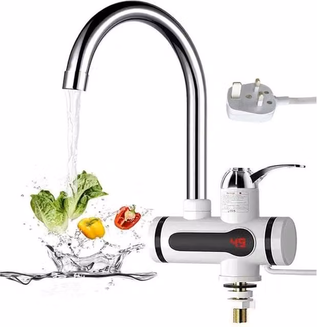 FLAVORA 360° Electric Boiling Water Single Lever Kitchen and Bathroom Tap in White Matt – 1