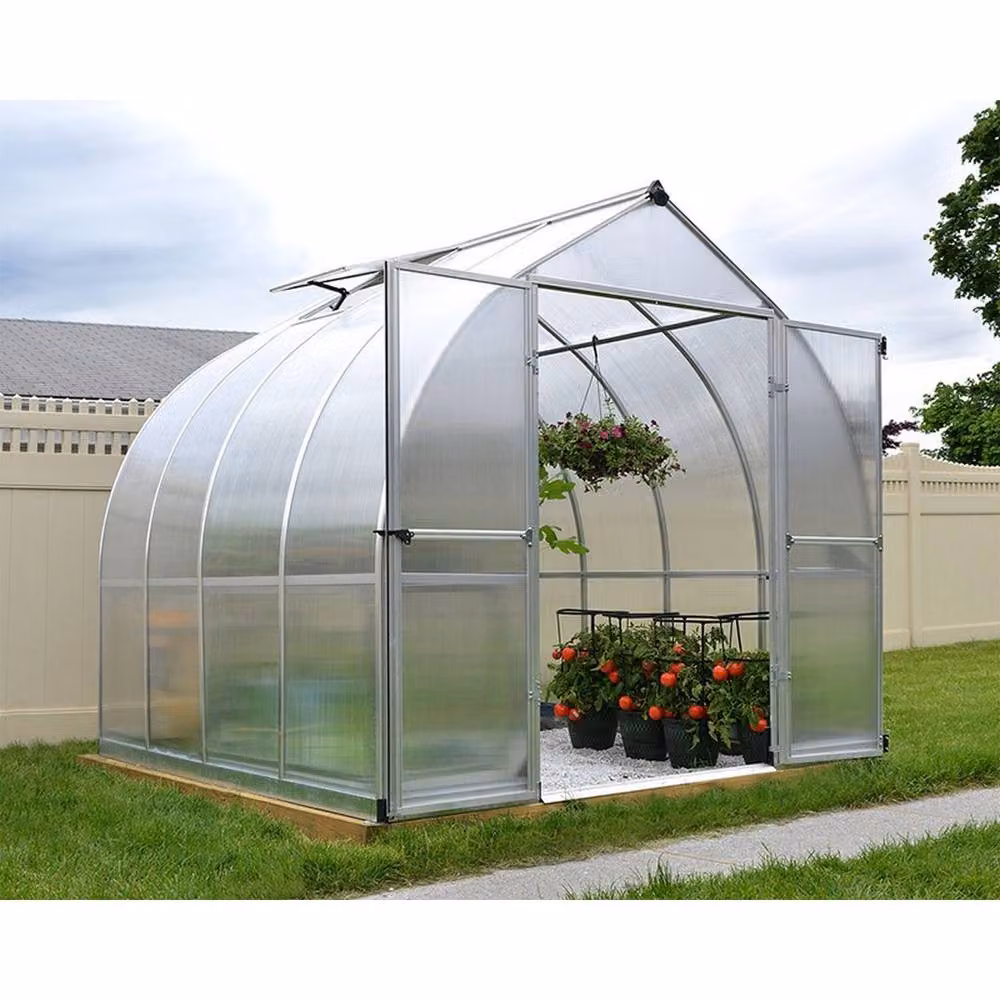 Palram Bella Kit Polycarbonate Greenhouse in Silver, L243.9 x W244 x H219 cm – 3