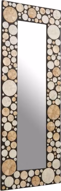 Orsina Palu Large Rectangular Modern Wall Mirror in Black, White and Gold – 1