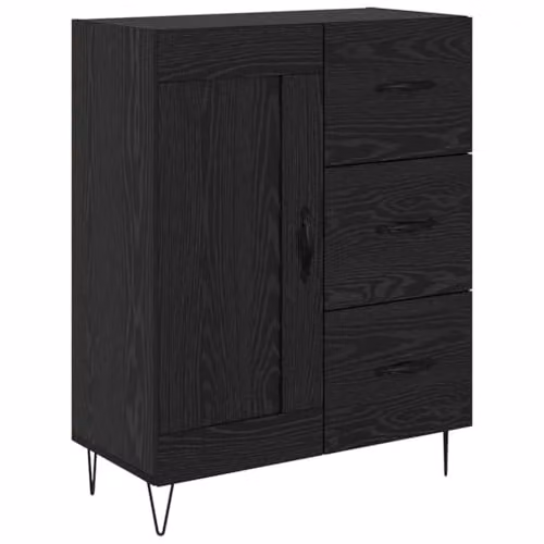vidaXL Modern Black Oak Highboard with Hinged Doors and Internal Shelves, W/D/H: 69.5 x 34 x 90 cm – 4