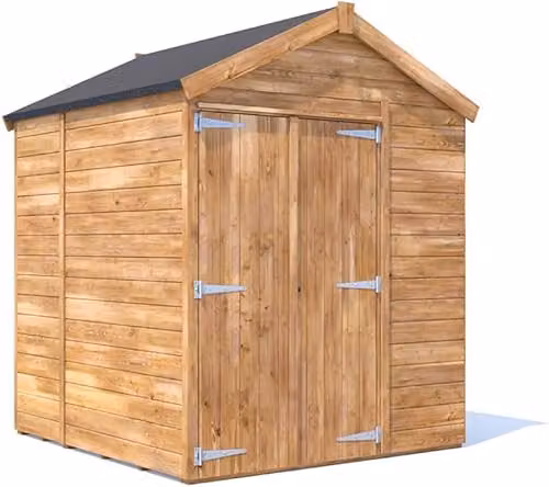 Dunster House Overlord Modular Wooden Apex Shed in Brown, W/D/H: 1.8 x 1.8 x 2.26 m – 1