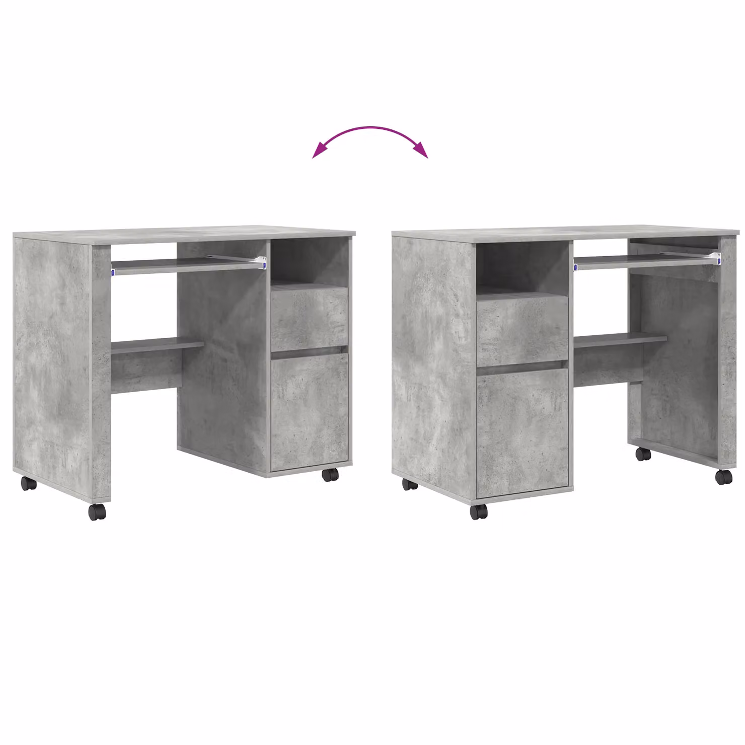 Berkfield Home Modern Computer Desk in Grey with Matt MDF Finish – 3