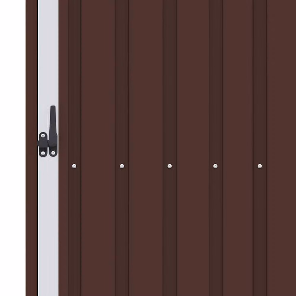 Berkfield Home Durable Garden Firewood Shed in Brown Galvanised Steel, W/D/H: 245 x 98 x 159 cm – 6
