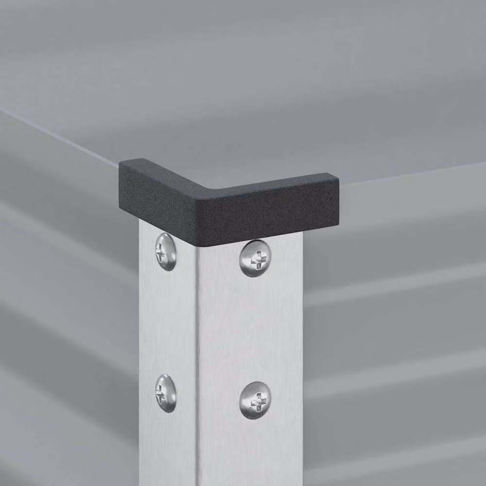 Berkfield Home Grey Steel Garden Planter Tub W: 100 cm, D: 41 cm, H: 90 cm – 3