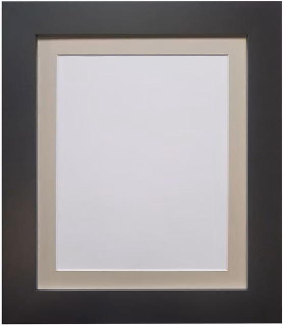Frames & Mirrors 4U Metro Black Single Picture Frame with Light Grey Mount for A2 Images