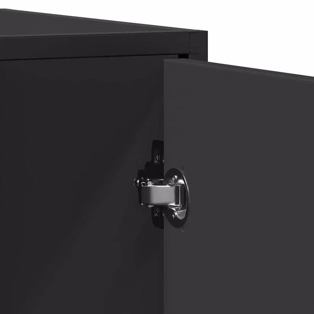 Berkfield Home Modern Black Sideboard in Matt MDF and Metal, W/D/H: 92 x 35 x 76 cm – 5