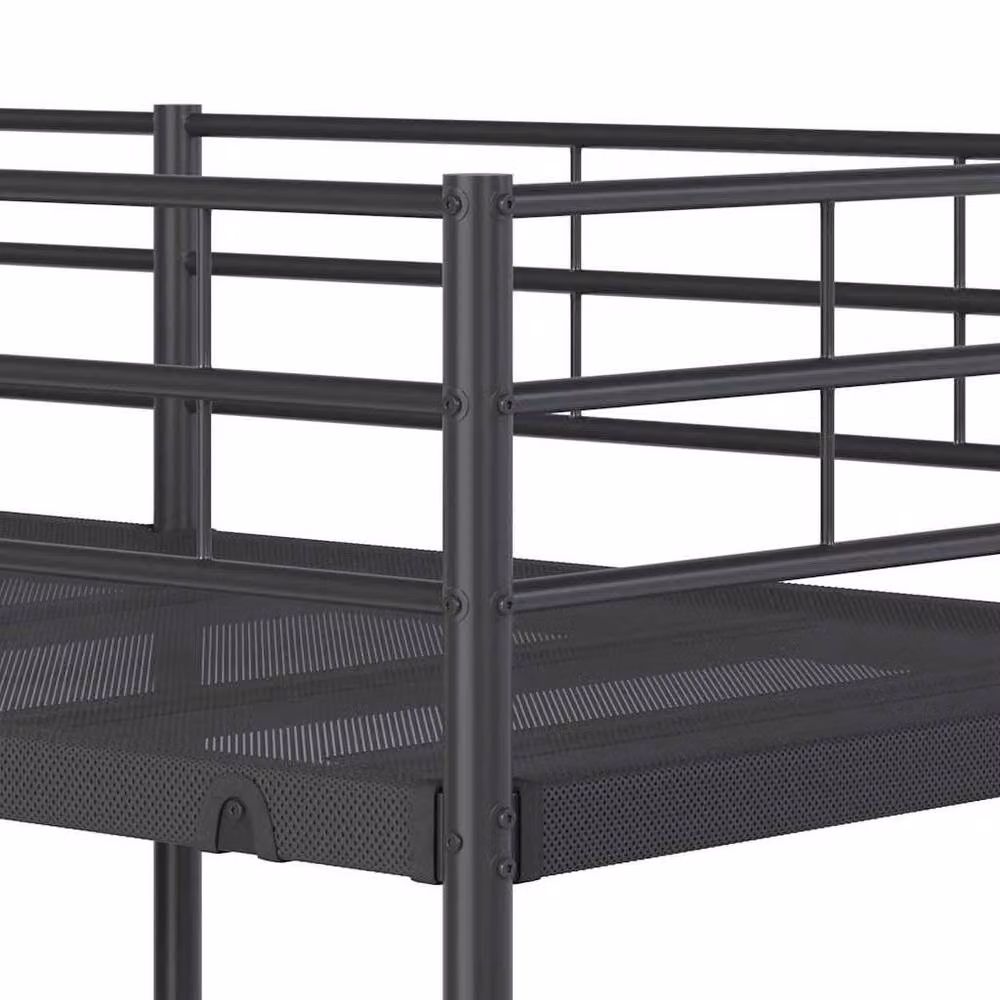 Berkfield Home Metal Bunk Bed in Black, W/D/H: 100 x 200 cm – 3