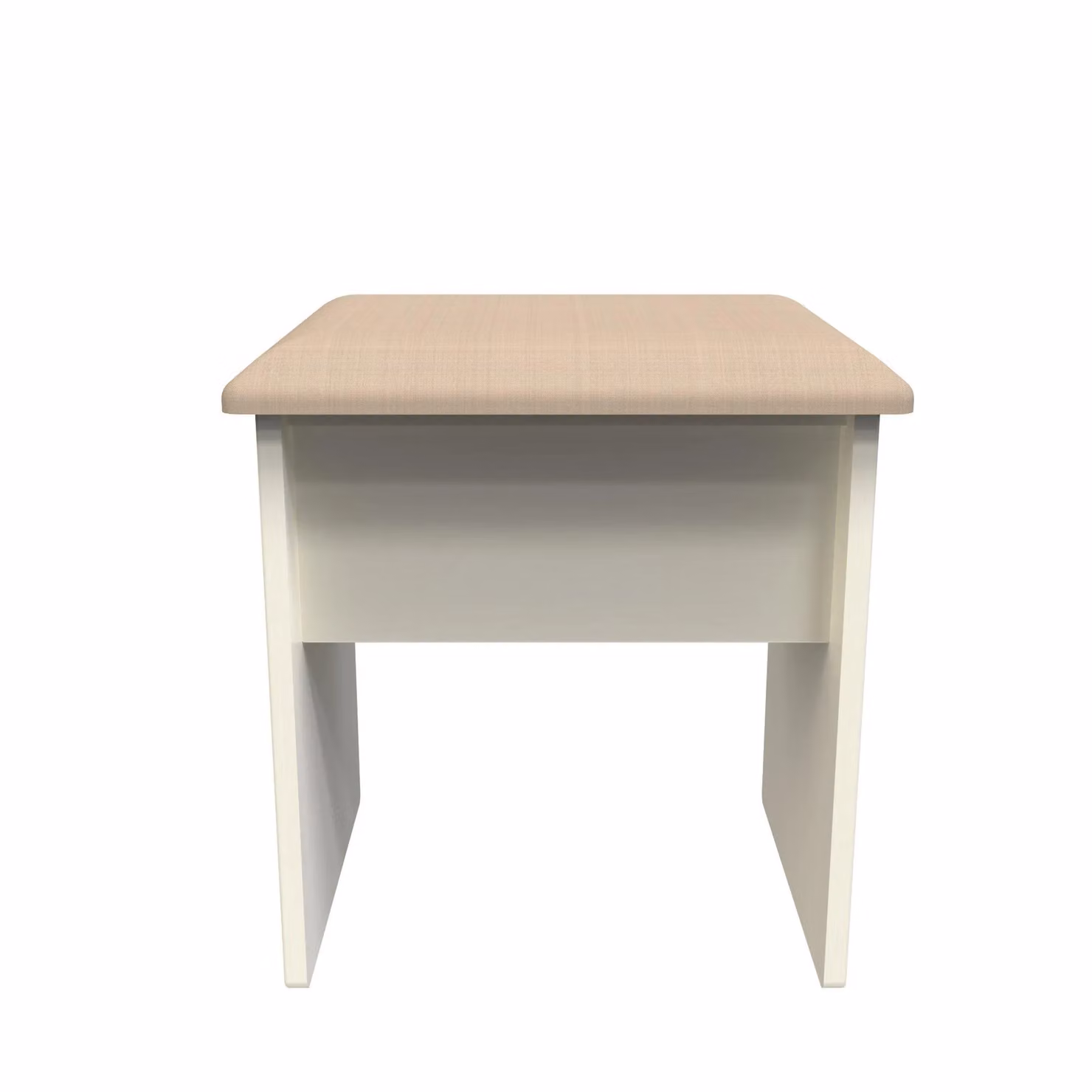 Ready Assembled 2 U Albert Stool in Beige Fabric with Metal Frame – 2
