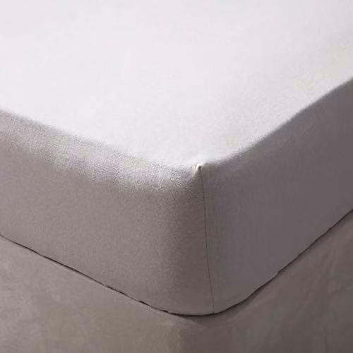 Belledorm Grey Brushed Cotton Flannelette Fitted Sheet W/D/H: 140 x 200 cm – 1
