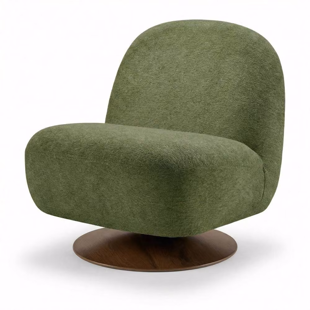 FurnitureboxUK Tilda Green Fabric Swivel Accent Chair with Armrests – 2