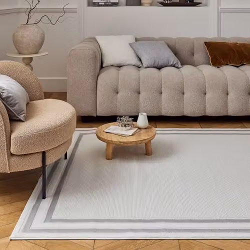 THE RUGS Carmel Modern Geometric Area Rug in Grey and Beige, W: 160 cm, D: 230 cm – 4